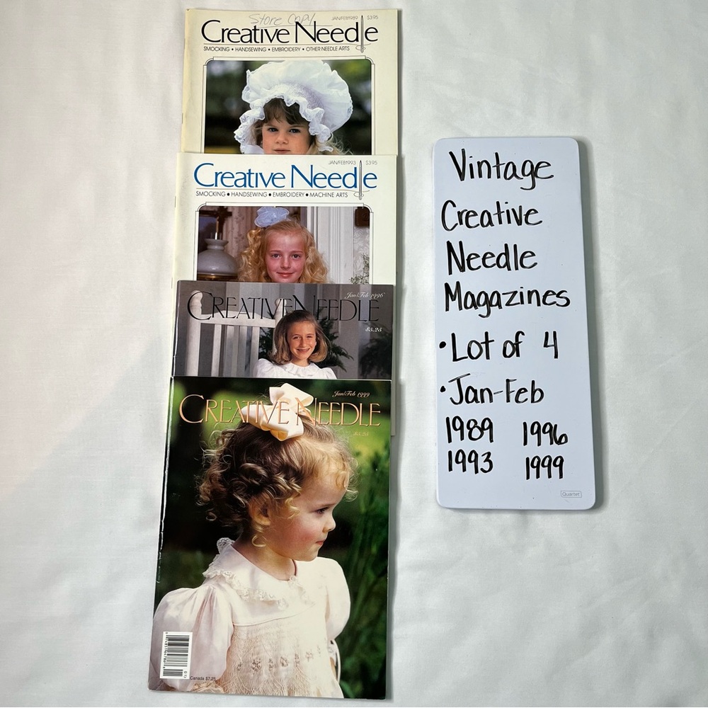 Vintage Creative Needle Magazines Lot of 4 Jan-Feb (1989, 1993, 1996 & 1999)